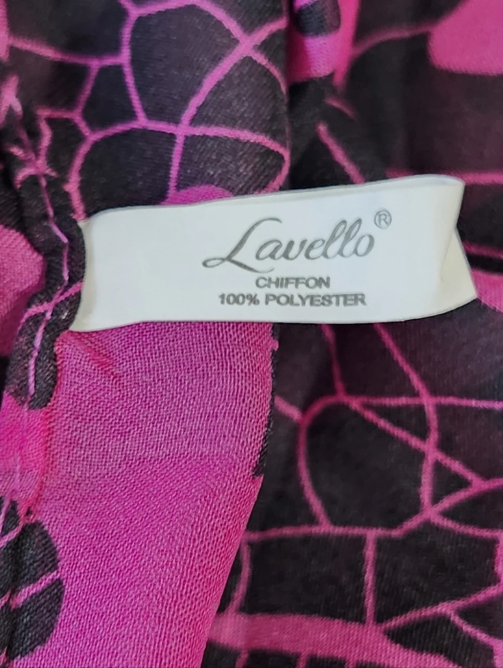 Women's Fuchsia and Black Floral Infinity Scarf